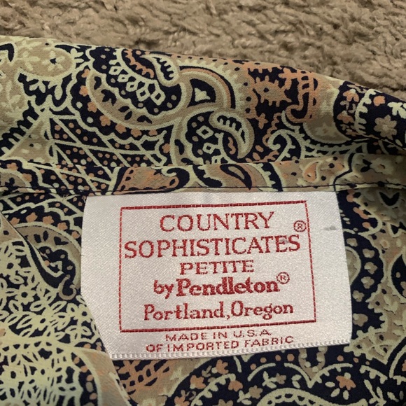 Vintage Country Sophisticates by Pendleton Blouse 14 Petite - Picture 3 of 7